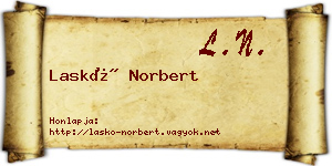 Laskó Norbert névjegykártya