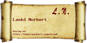 Laskó Norbert névjegykártya